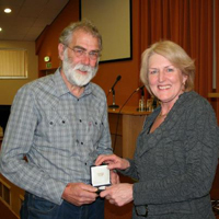  Mick receives his award from the BTO's Baroness Young.